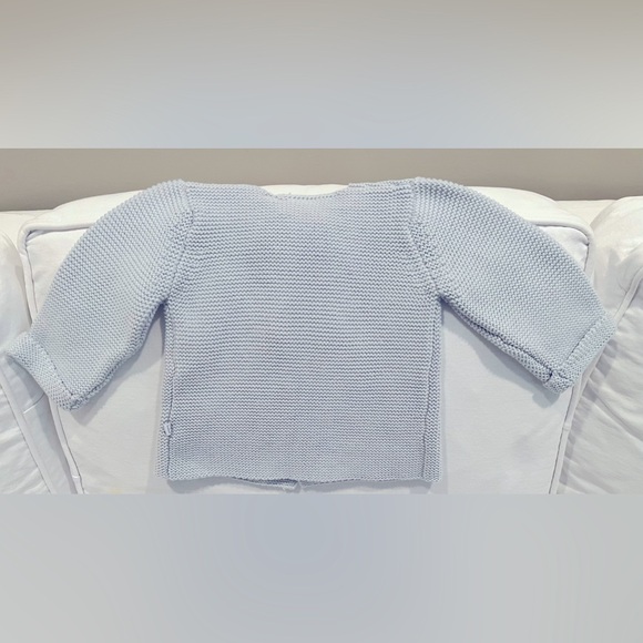 SOFIA & FINN PALE BLUE KNIT BABY CARDIGAN - Picture 3 of 7